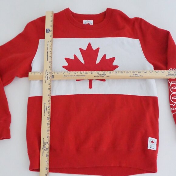Roots Canada Cotton Flag Sweatshirt Red White Minimalist Sporty Heritage XXL - Picture 3 of 10